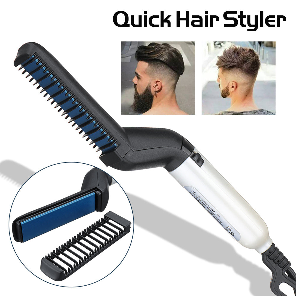 Electric Hair Straightener Brush Men Quick Beard Straightener Men DealSniper.net