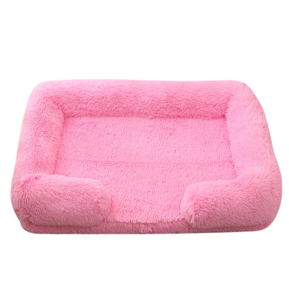 Plush Round Pet Bed Dog Bed Winter Pets Gym From House M27 Bright Pink L No Inner Sleeve
