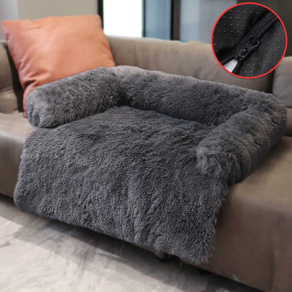 Removable Pet Dog Mat Sofa Dog Bed Soft Pad Blanket Cushion Pets dealsniper-net Right angle dark grey 2XL Washable