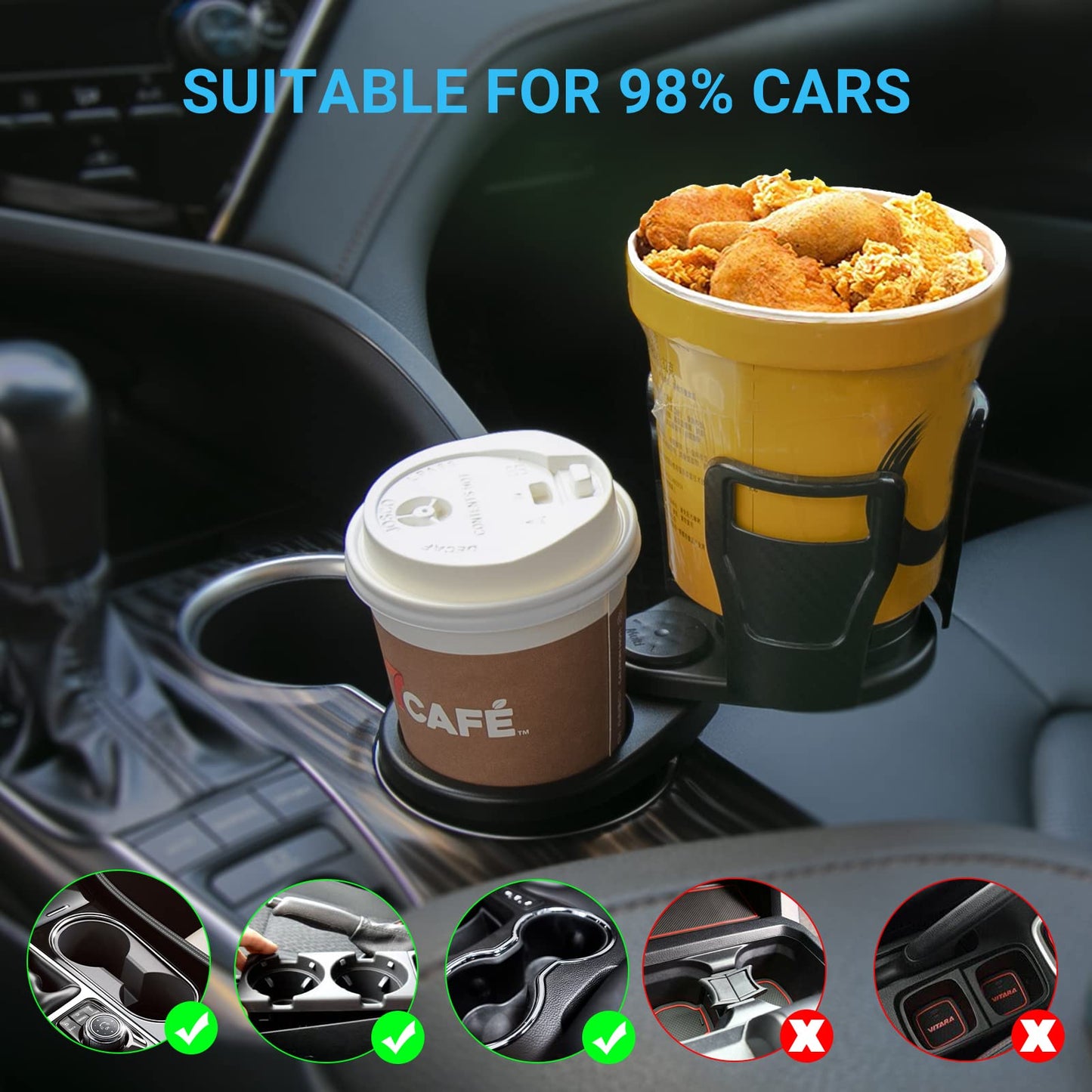 Car Drinking Bottle Holder 360 Degrees Rotatable Water Cup Holder Sunglasses Phone Organizer Storage Car Interior Accessories Vehicle dealsniper-net