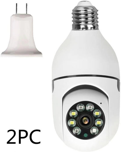 E27 Bulb Camera 360 Degree Wifi Remote Home Monitoring House dealsniper-net 2PC Bulb dual light full color