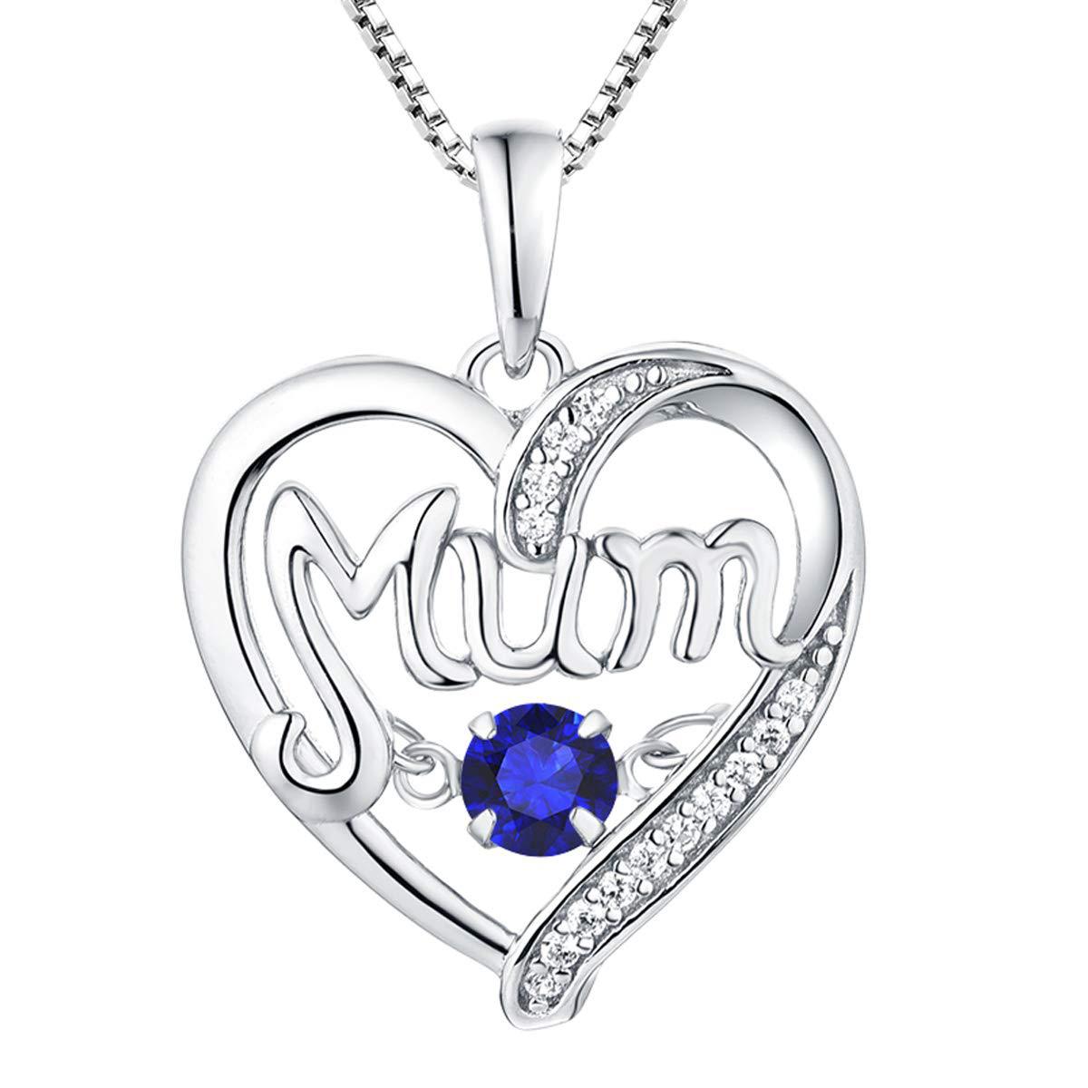 Pulsatile Heart MoM Necklace Mother's Day Gift Birthstones Smart Pendant Jewelry dealsniper-net September 925 Silver