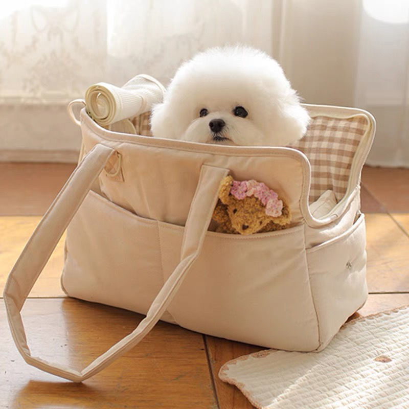 Pet Small Dog Hand Messenger Bag Pets dealsniper-net Beige S