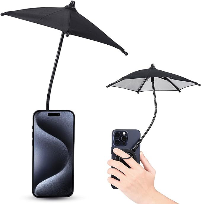 Mini Mobile Phone Anti-glare Motorcycle Umbrella Gadgets Gym From House Black