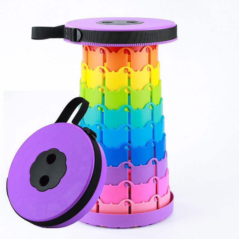 Children's Rainbow Folding Stool Portable Retractable Chair Kids dealsniper-net Adult Rainbow Purple