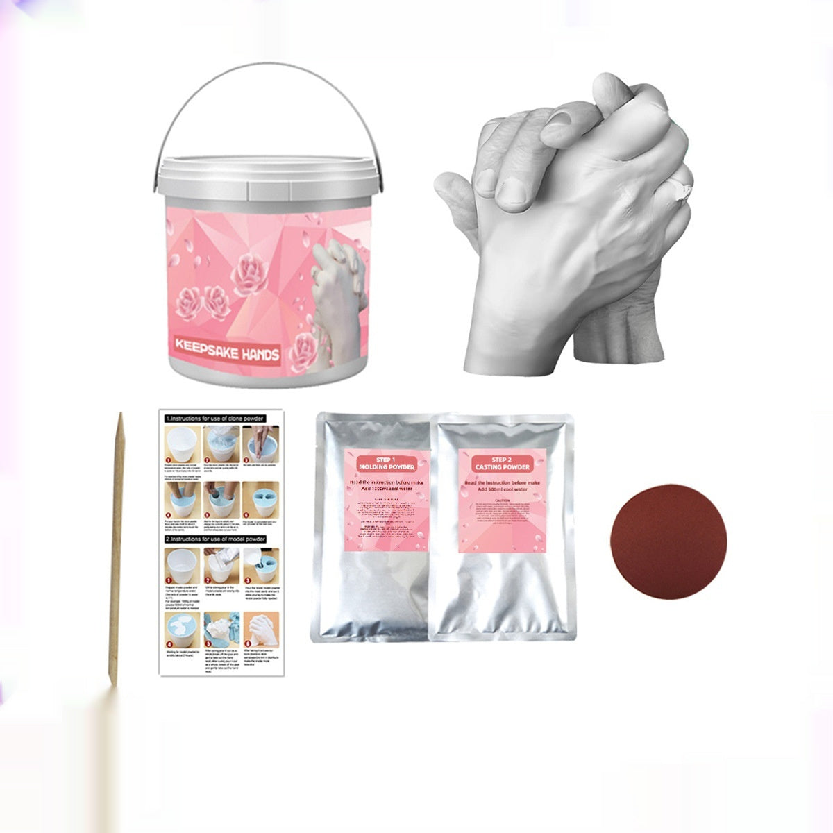 Couple Hand Mold Gypsum Powder Valentine's Day Gift Holidays DealSniper.net