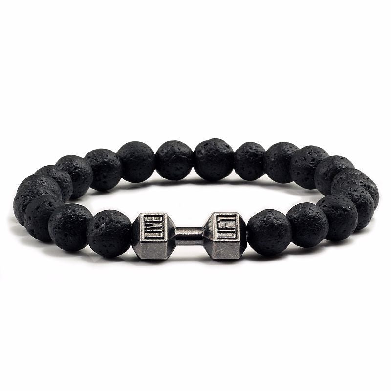 Natural Volcanic Stone Beads Bracelets Black Lava Men Women