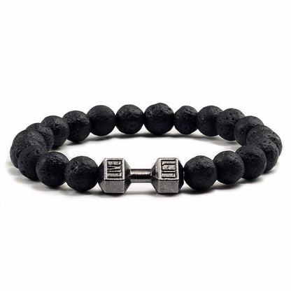 Natural Volcanic Stone Beads Bracelets Black Lava Men Women