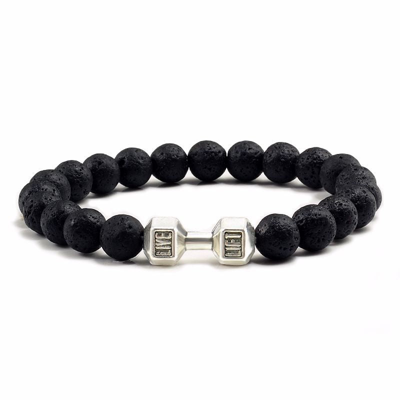 Natural Volcanic Stone Beads Bracelets Black Lava Men Women