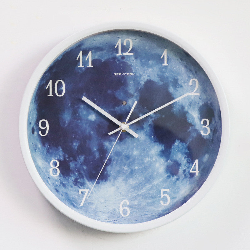 12-inch Wall Clock For Home Decoration Blue Moon Decor Home Decor dealsniper-net White