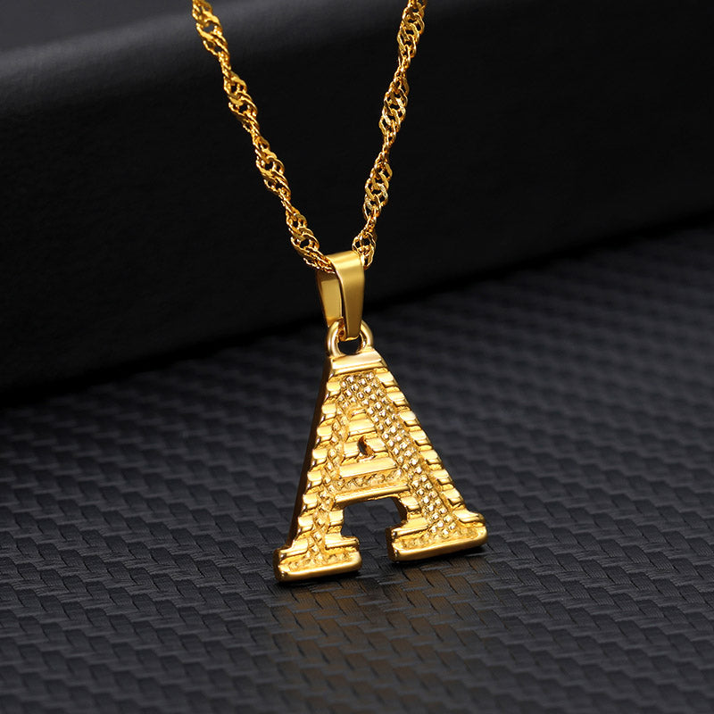 26 letters gold-plated pendant necklace Jewelry dealsniper-net A