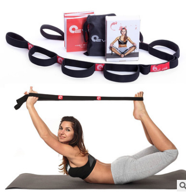 Yoga Stretch Strap Elasticity Yoga Strap with Multiple Grip Loops Outdoor dealsniper-net