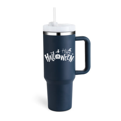 Valentines Day Gift Thermal Mug 40oz Straw Coffee Insulation Cup Holidays dealsniper-net Halloween dark Blue 1200ML