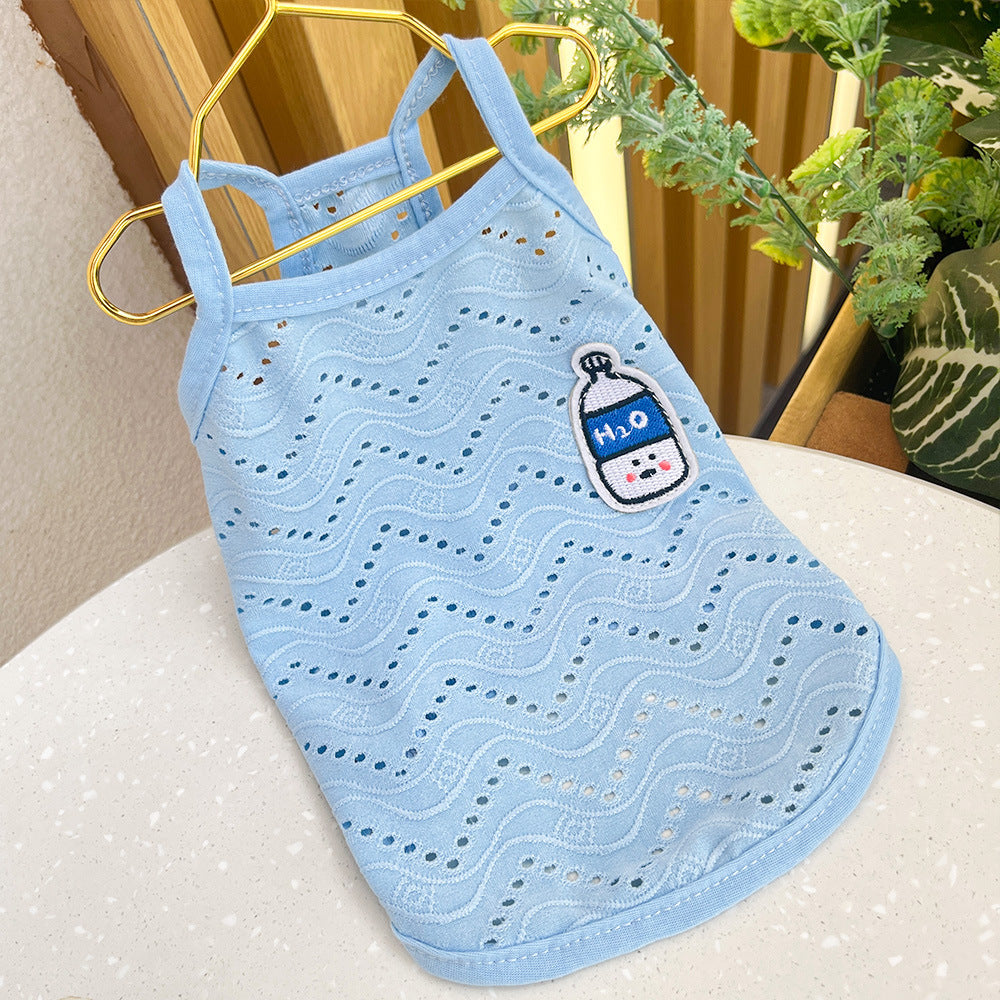 Dog Clothes Simple Camisole Thin Breathable Pet Clothes Pets dealsniper-net 389 Blue L