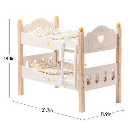 Doll Bunk Beds Cradle For 18 Inch Dolls Wooden Baby Doll