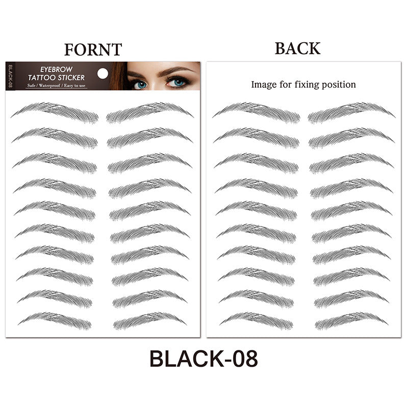 Water-based Hair-liked Authentic Eyebrow Tattoo Sticker Beauty Gym From House Black08