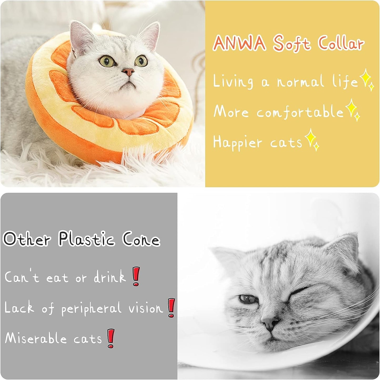 Cute Cat Collar Cone For Recovery After Surgery Pets dealsniper-net