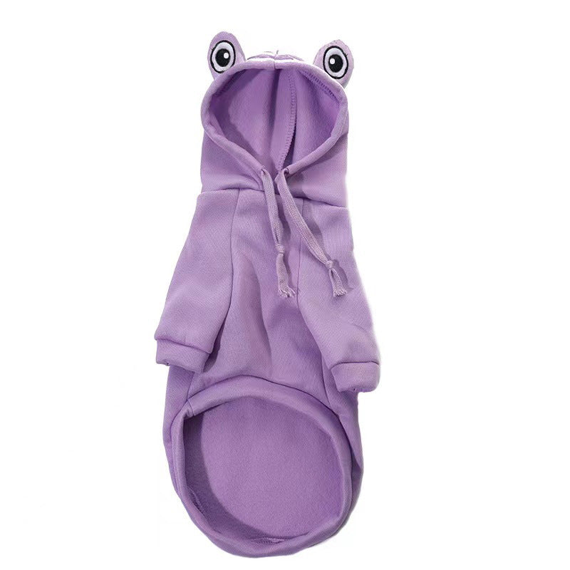 Frog Dog Sweater Fleece Clothes Pet Pets Gym From House Purple L