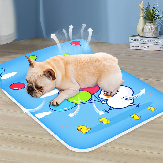 Summer Cooling Dog Mat With Pillow For Dog Cat Breathable Ice Pad Pets dealsniper-net