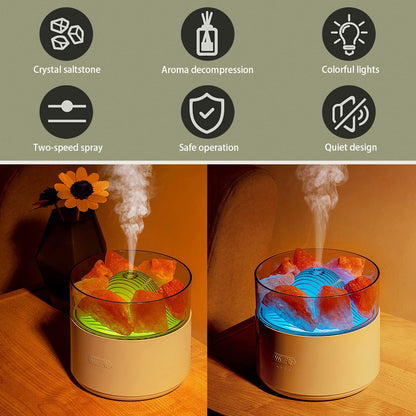 Cool-Mist Impeller Air Humidifier Crystal Salt Aroma Diffuser Incense