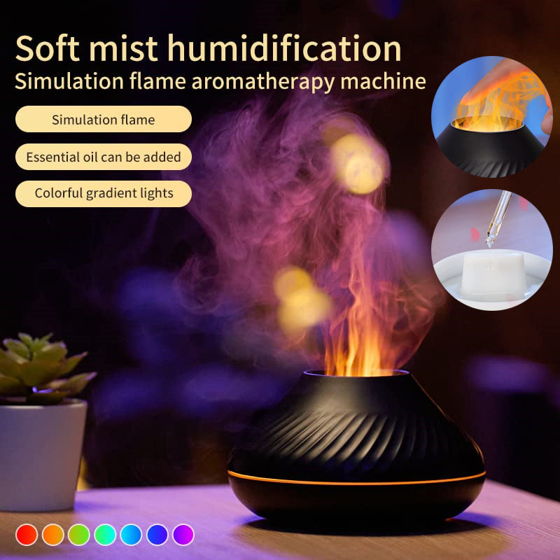 New Volcanic Flame Aroma Diffuser Essential Oil Lamp Home Decor dealsniper-net