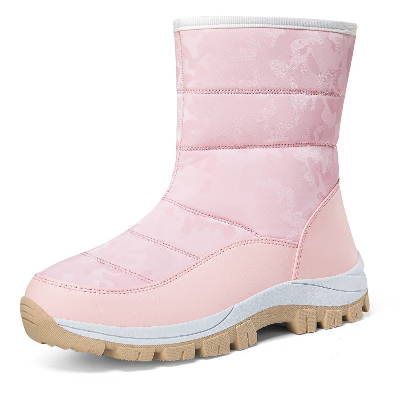 Winter Snow Boots For Women Outdoor Thickened High-top Plus Velvet Shoes Fashion Platform Ankle Boots Keep Warm Plush Shoes Women DealSniper.net Pink Size36