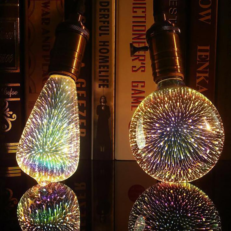 LED Light Bulb 3D Decoration Bulb Firework Lights Novelty Lamp Home Decor Gym From House