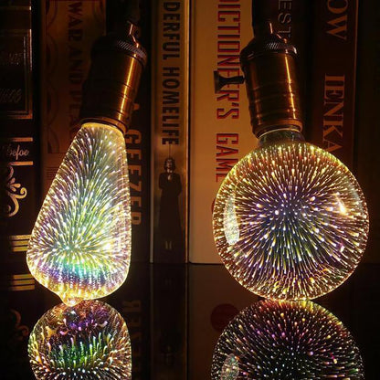LED Light Bulb 3D Decoration Bulb Firework Lights Novelty Lamp Home Decor Gym From House