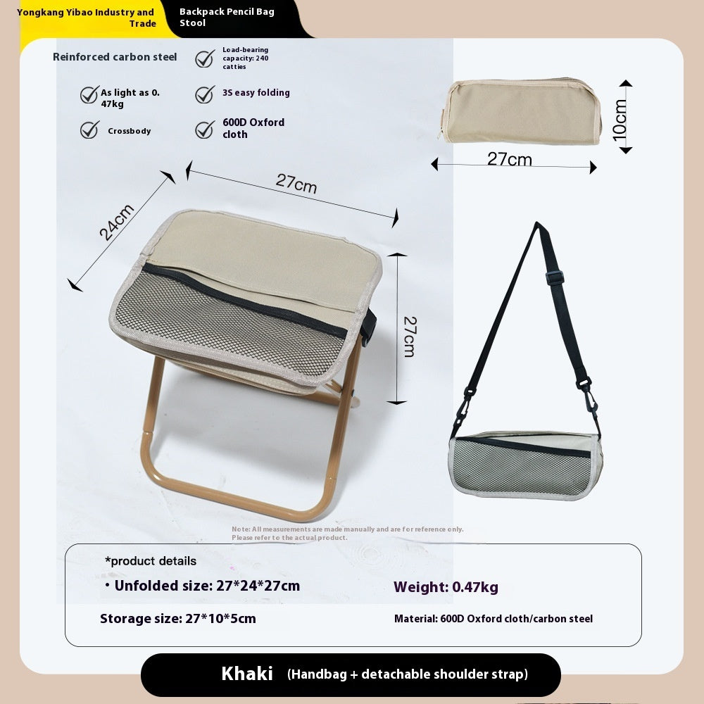 Camping Portable Pencil Bag Folding Stool Outdoor DealSniper.net Upgrade crossbody khaki