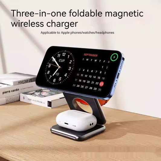 Foldable Magnetic Wireless Charger Mobile Phone Holder Gadgets Gym From House