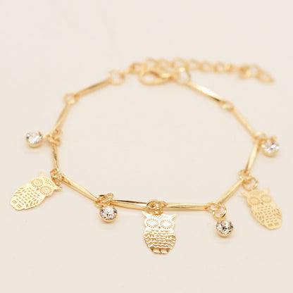 Ethnic Style Golden Owl Tassel Bracelet Jewelry DealSniper.net
