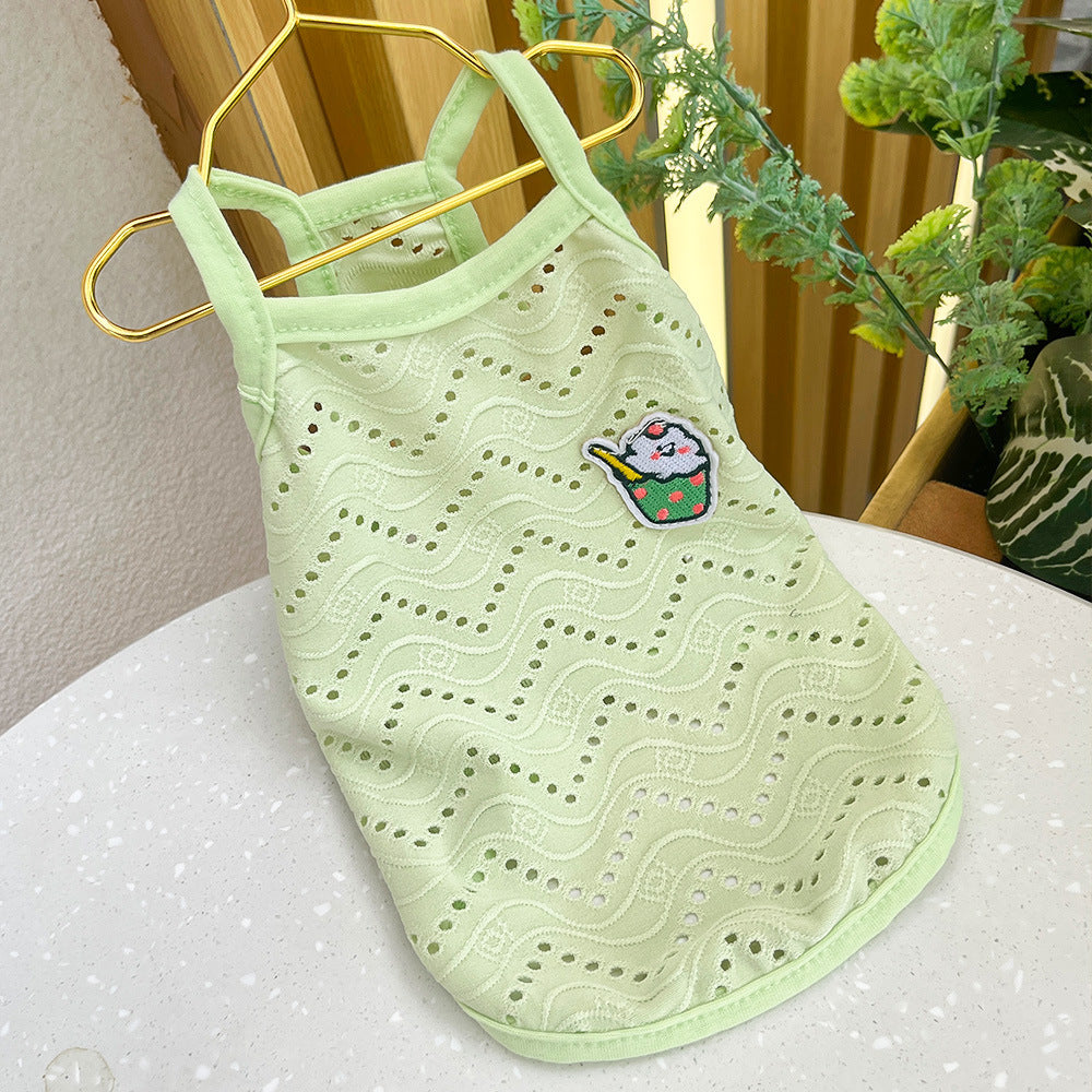 Dog Clothes Simple Camisole Thin Breathable Pet Clothes Pets dealsniper-net 389 Green L