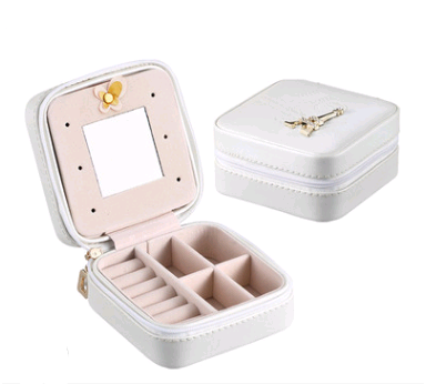 Creative travel portable jewelry box earrings earrings jewelry storage box leather small jewelry bag Jewelry dealsniper-net