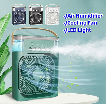 3 In 1 Air Humidifier Cooling USB Fan LED Night Light Water Mist