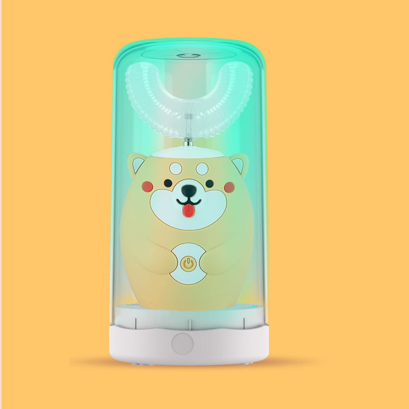 U-shaped Small Dinosaur Electric Toothbrush For Children Kids DealSniper.net A Yellow Disinfection 15Y