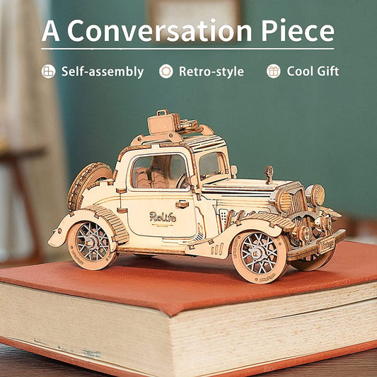 Vintage Car Model 3D Wooden Puzzle Toys For Chilidren