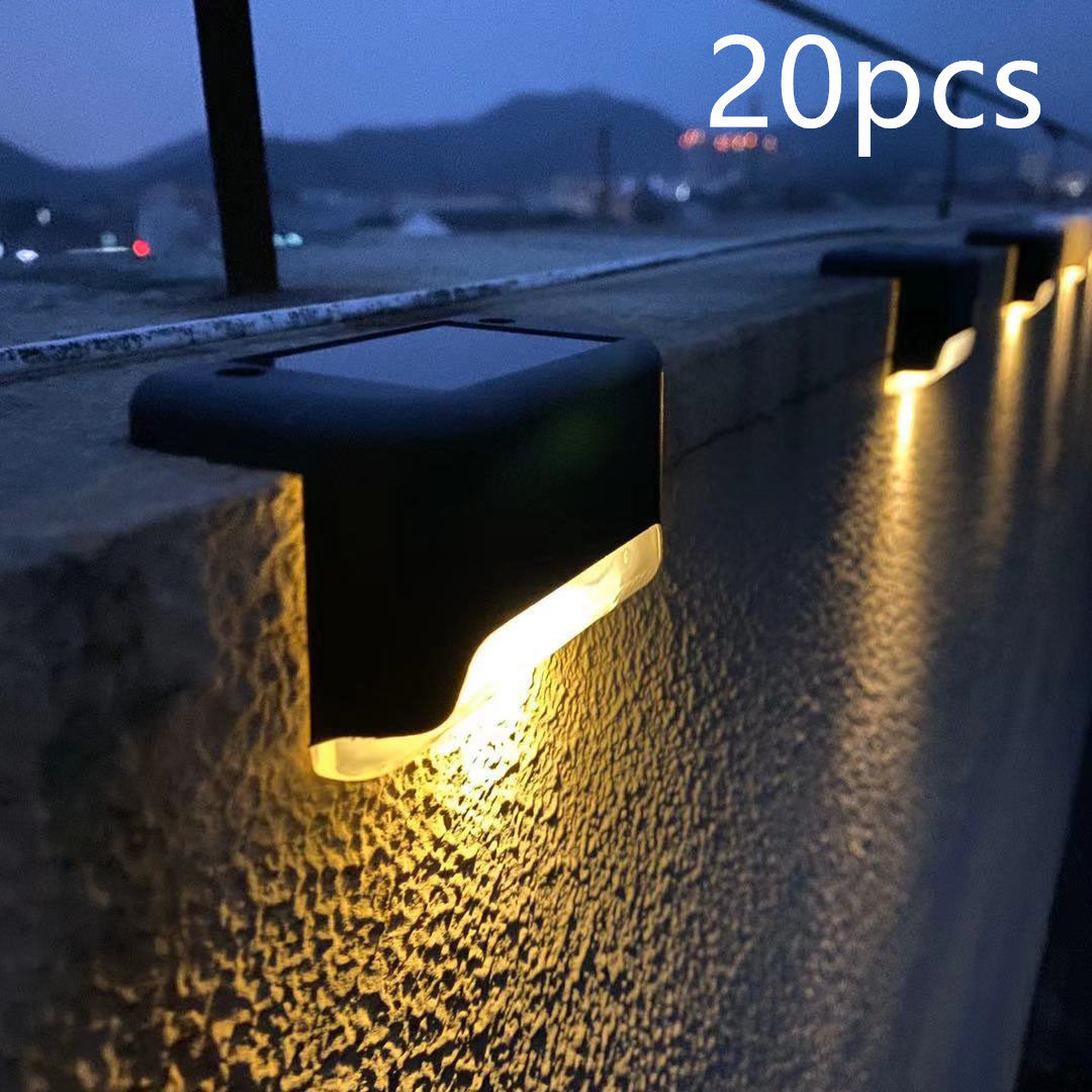 Solar Outdoor Aisle Corridor Step Stair Light Outdoor DealSniper.net Black warm light 8X4.4X4.5cm 20PCS