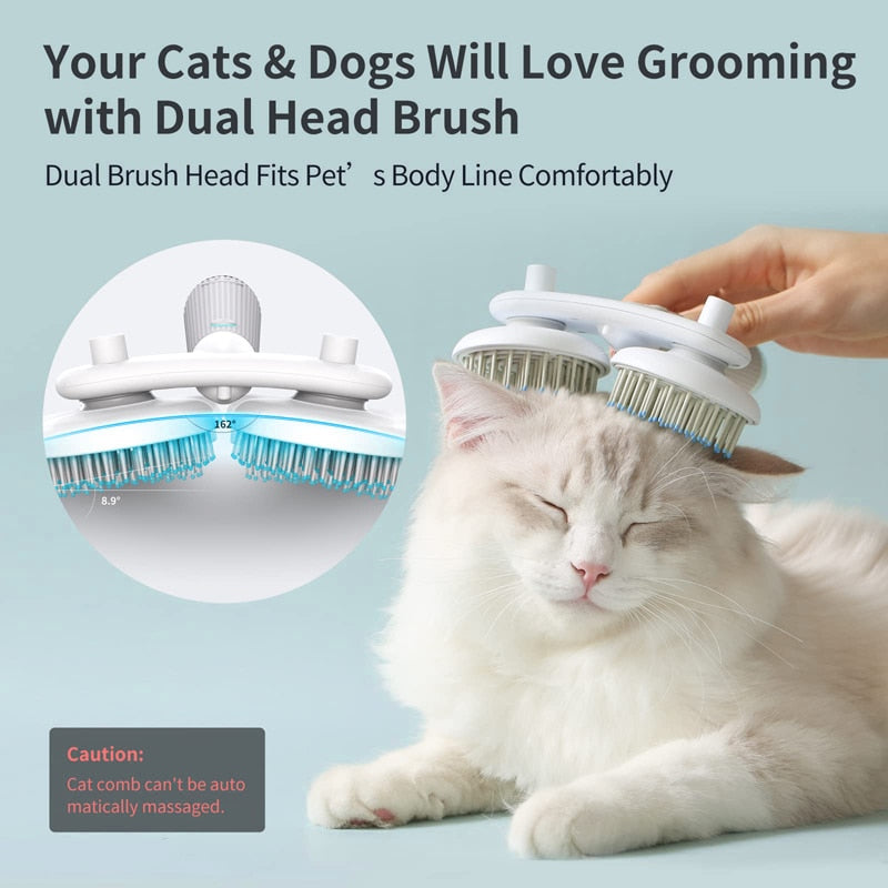 Pet Cat Brush Dog Slicker Brush Double-headed Negative Ion One-button Self Cleaning Dog Cat Hair Removal Pets Products Pets dealsniper-net