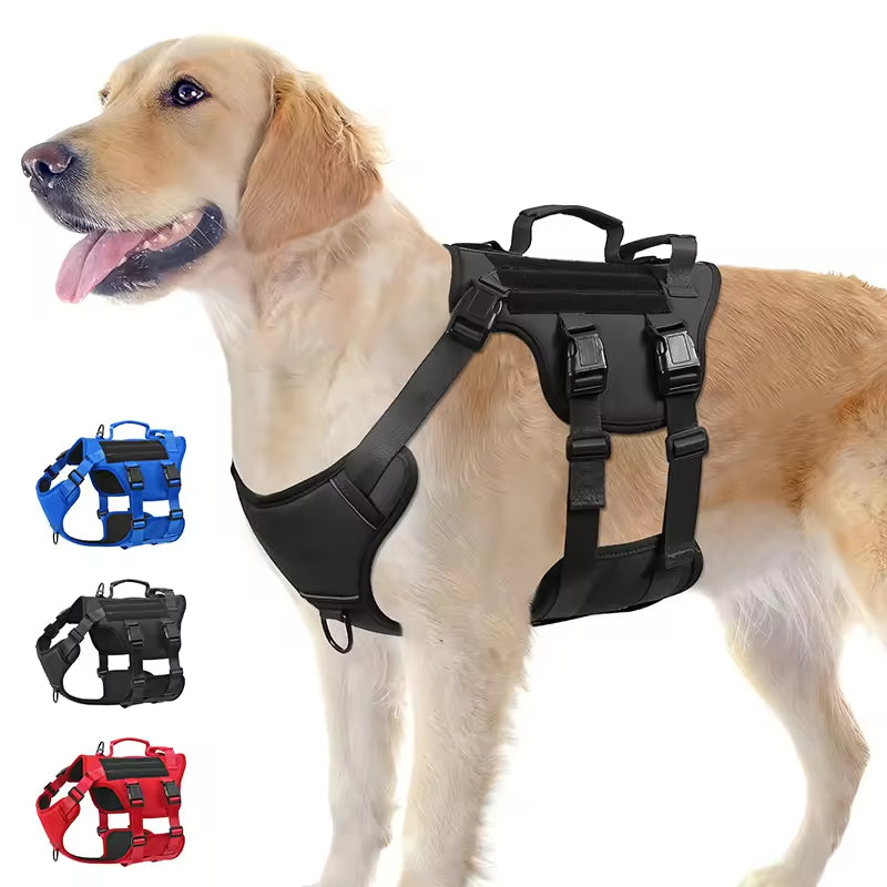 Heat-resistant Durable Nylon Tactical Service Dog Harness Pets Gym From House