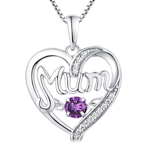 Pulsatile Heart MoM Necklace Mother's Day Gift Birthstones Smart Pendant Jewelry dealsniper-net