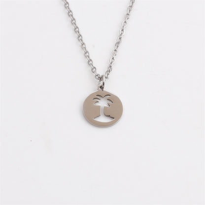 Titanium Steel Hollow Coconut Tree Pendant Jewelry Gym From House SSN0150QZ Rigid Color