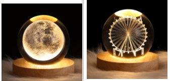 Luminous Starry Sky And Planets Moon Moon Crystal Ball Night Lamp