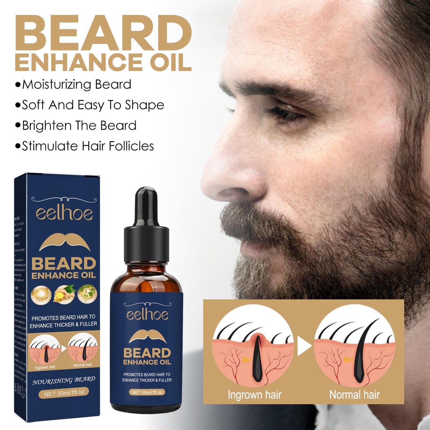 EELHOE Beard Care Oil  Strengthen And Nourish Beard Roots