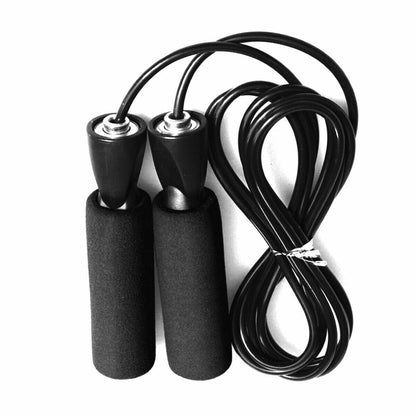 Gym Aerobic Exercise Boxing Skipping Jump Rope Adjustable Bearing Rope Sports DealSniper.net Black