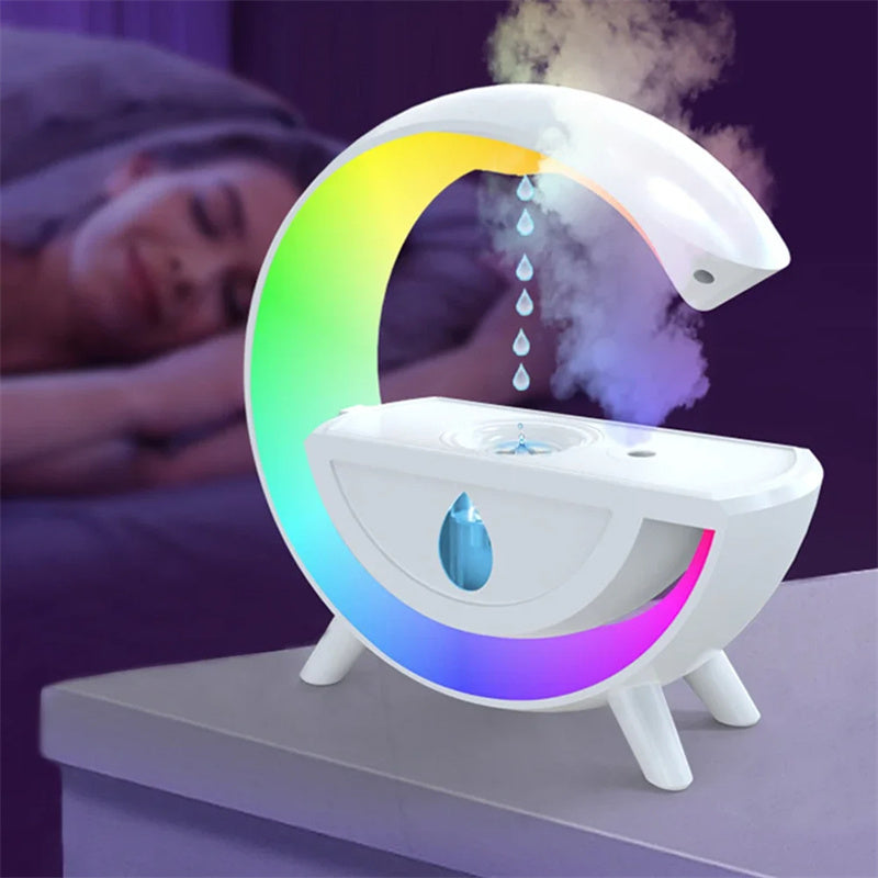 RGB Night Light Water Droplet Sprayer Anti-Gravity Air Humidifier 350ml Creative Home Office Mist Maker Diffuser Christmas Gift House dealsniper-net