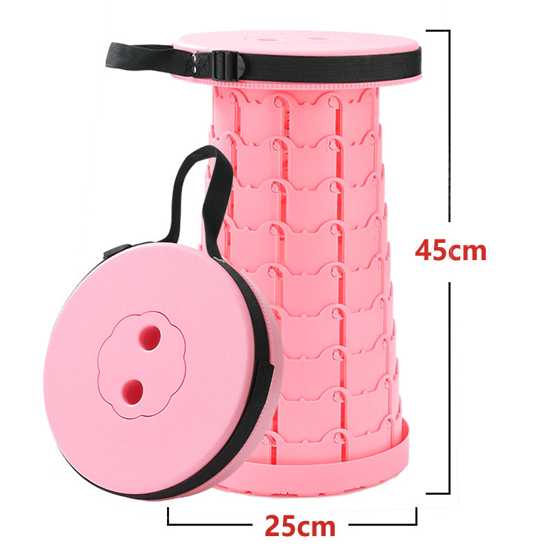 Children's Rainbow Folding Stool Portable Retractable Chair Kids dealsniper-net Adult Style Monochrome Pink