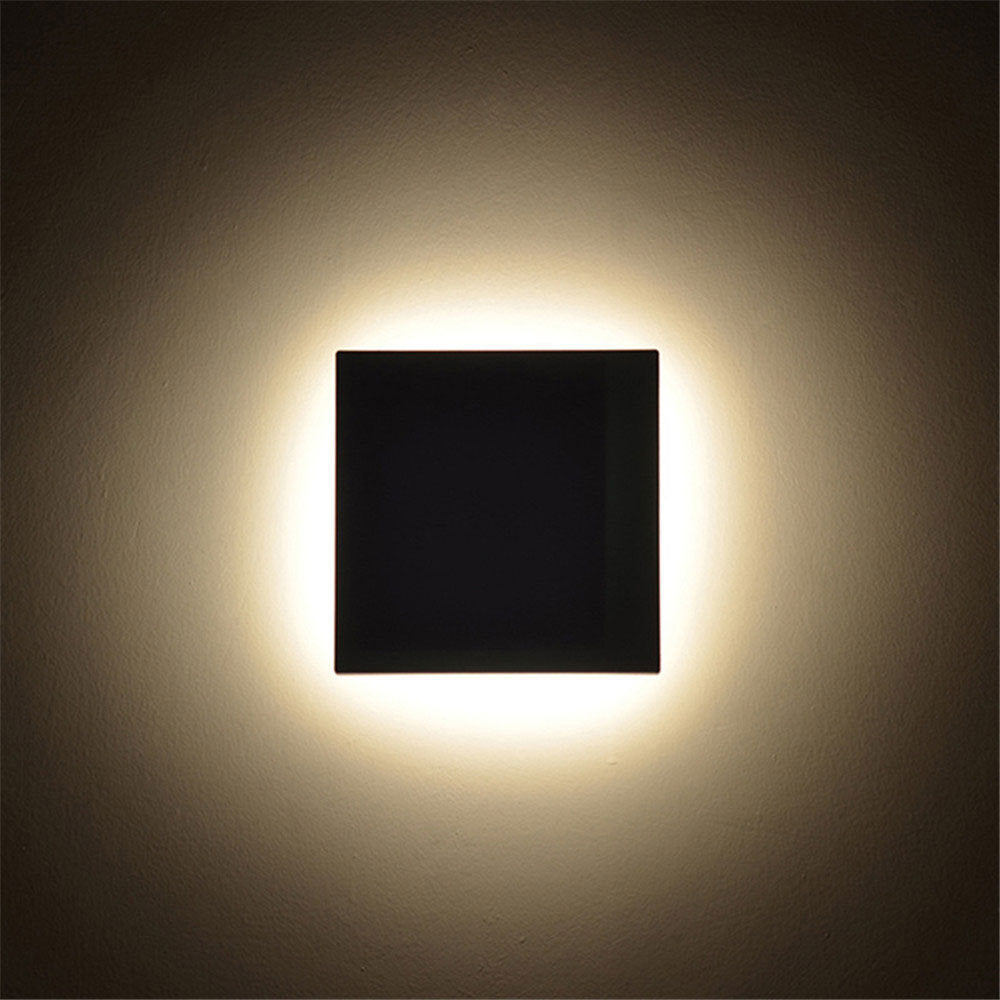 Modern Minimalist Aisle Corridor Bedside Lamp Home Decor DealSniper.net Black Shell 150mm Square Style