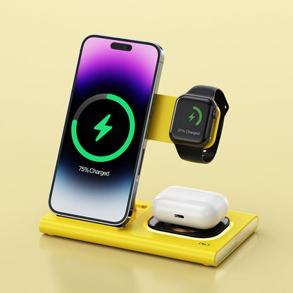 3 IN 1 15W Wireless Charging Charger Magnetic Night Light Gadgets Gym From House Yellow