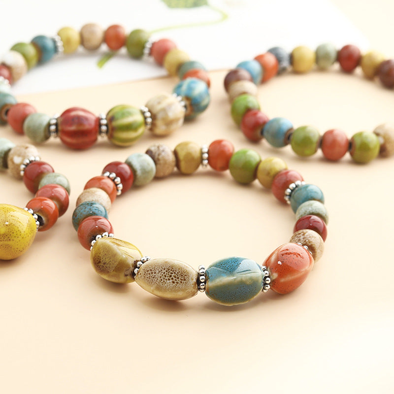 Cross-Border Retro Scenery Dezhou Ceramic Bracelet Jewelry Gym From House