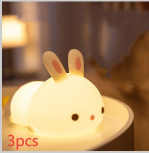 New Year'S Gift Rabbit Silicone Lamp Pat Feeding Creative Home Decor Gym From House Basic model 3PCS